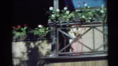 Pennington New Jersey-1954: Woman And Baby On Flowered Balcony