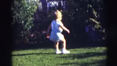 Pennington New Jersey (1954): Cute Little Toddler Outside In The Grass Walking
