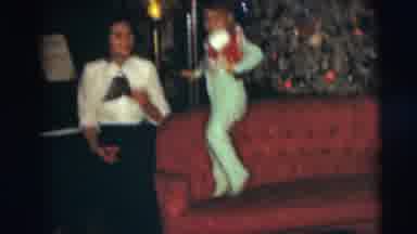 Pennington New Jersey (1954): Mother Watching Young Boy Jumping And Falling Back