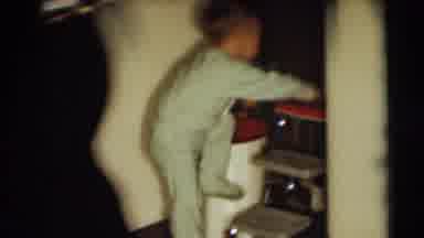 Pennington New Jersey (1954): Young Boy Climbs Small Step Ladder Next To