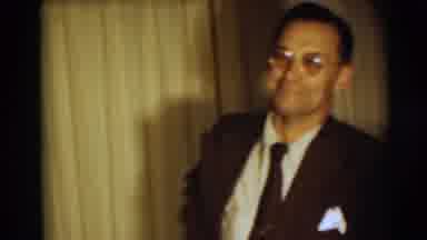 Pennington New Jersey (1954): Man Standing Making Around Faces