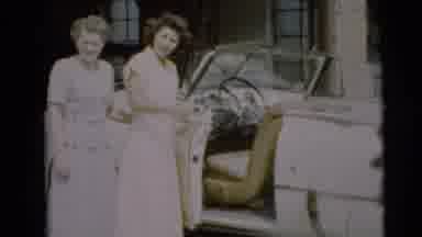 Pennington New Jersey (1954): Women Gesturing For A Little Boy To Get Into A Car