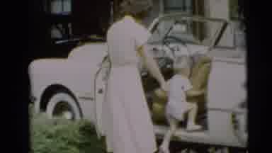 Pennington New Jersey (1954): Child Gets In Car And Woman Follows During The Day