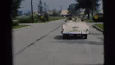 Pennington New Jersey (1955): White Convertible Driving Away With Cut To Shot Of