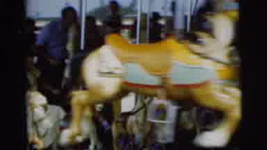 Pennington New Jersey (1955): Children Riding On A Carousel