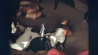 Pennington New Jersey (1955): Small Child Dressed As A Cowboy Does A Flip In Front