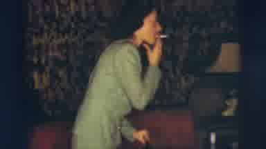 Pennington New Jersey (1955): Woman Enjoys Last Puff Of Cigarette Before Putting