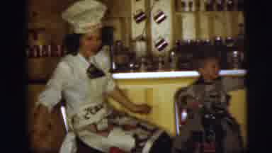 Pennington New Jersey (1955): Helping Kids Inside An Ice Cream Place Pretending To