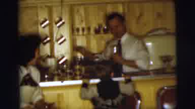 Pennington New Jersey (1955): Bartender Shaking Serving Drink Bar Mom And Son