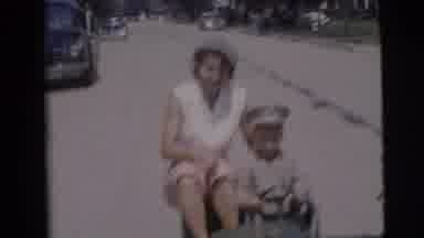 Pennington New Jersey (1955): Mom Teaching Son How To Drive In The Great Big City