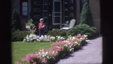 Pennington New Jersey (1955): Little Boy Walks Out The Front Door And Towards The
