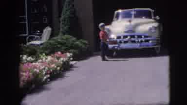 Pennington New Jersey (1955): A Little Boy Wearing Blue Pants And A Red Shirt