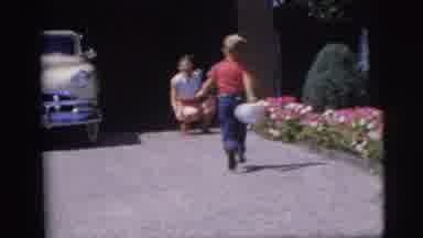 Pennington New Jersey (1955): A Little Boy Ran To His Mother To Get A Cap