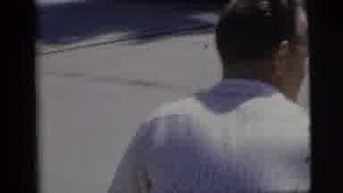 Pennington New Jersey (1955): A Father And A Son Riding Toy Car In A Quiet