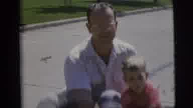 Pennington New Jersey (1955): Father Teaching His Son How To Drive A Tiny Green
