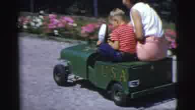 Pennington New Jersey (1955): Mother And Son Riding Toy Jeep Vintage Movie