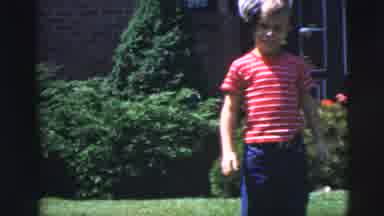 Pennington New Jersey (1955): Boy Wearing Red Shirt Falls On Green Grass On A