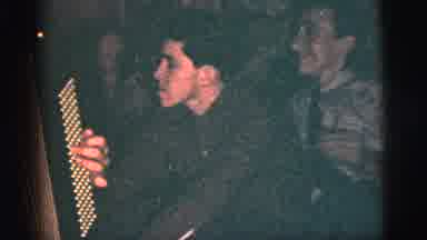 New York City (1956): Group Of Three Young Men Sitting Together Watching Accordion