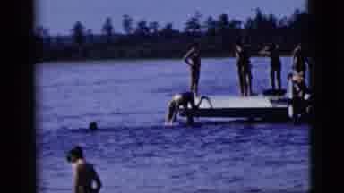 New York City (1958): People Swimming In A Lake And Jumping And Diving Into Lake