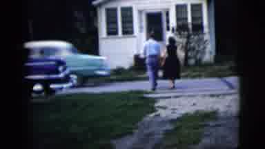 New York City (1958): A Couple Crossing Busy Street Back To Their House