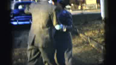 New York City (1958): Man And Woman Dancing In A Driveway With Suits On