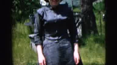 New York City (1958): Woman Outside Her House On A Sunny Day With Very Beautiful