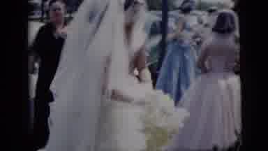 New York City (1958): Bride Leaving A Car And Being Helped Into A Church Followed