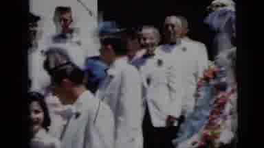 New York City (1958): A Bride And Groom In White In Happy Mood Are Standing In