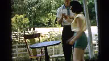 Camden New Jersey (1961): A Young Couple Dressed For Summer Are Flirting With Each