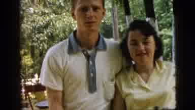 Camden New Jersey (1961): Two People In A Nature Setting Walking Up To A Camera