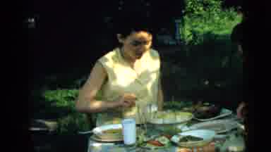 Camden New Jersey (1961): Two Ladies Eating Lunch Outside