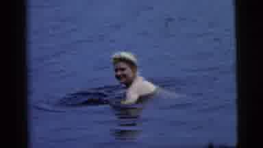 Camden New Jersey (1961): Male Female Silly Swimming Happy Fun Evening Outdoors