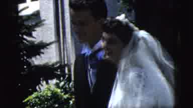 Camden New Jersey (1961): Bride And Groom In Wedding Attire Smile For Pictures To