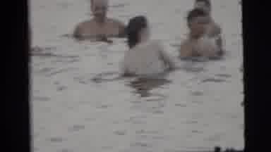 Camden New Jersey (1961): Women And Man Swimming In A Lake Outside With Bath Suits