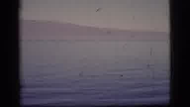 Clarkdale Arizona (1961): Mountains Tower Above A Coastline As Small Waves Push