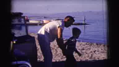 Clarkdale Arizona (1961): Vintage Footage Of Father And Son On Beach