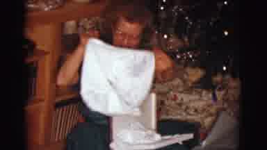 Clarkdale Arizona (1961): A Lady Receiving Underwear For Christmas