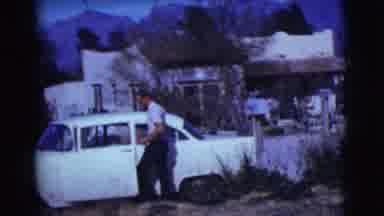 Clarkdale Arizona (1961): Man And Child Getting Into A Car And Waving Goodbye As