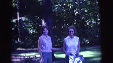 Clarkdale Arizona (1961): Two Girls On A Big Garden Walking Laughing Shorts Trees