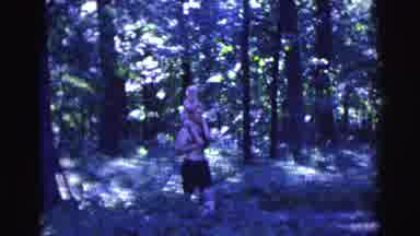 Clarkdale Arizona (1961): Man Walking In The Woods With Child On Shoulders