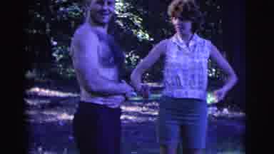 Clarkdale Arizona (1961): Man With Hairy Chest And Cigarette And Woman In Plaid
