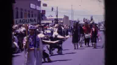 Clarkdale Arizona (1961): People At A Popular Street Party With Eagle Costume And