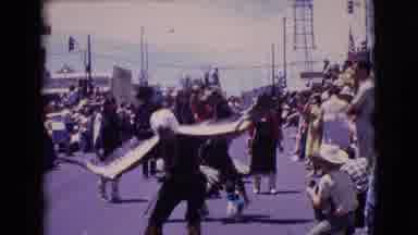 Clarkdale Arizona (1961): Two People In Eagle Costumes Performing For A Large