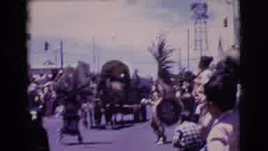 Clarkdale Arizona (1961): Two Men In Costumes With Large Headdresses Dance In