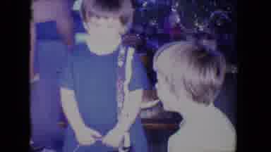 Salton Sea California (1961): Little Boys Opening Up Their Presents On Christmas