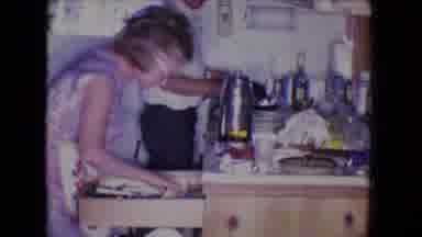 Salton Sea California (1961): Kind Man Helps Grandma Find Something In Kitchen