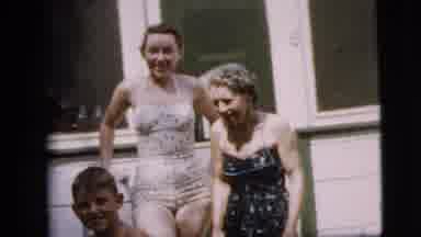 Camden New Jersey (1962): 3 Women At A Pool And Then A Man On The Beach Flexing