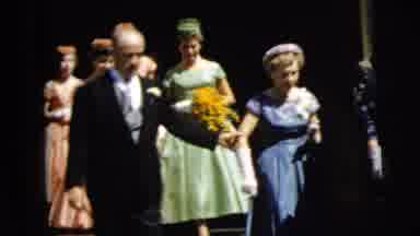 Camden New Jersey (1962): Father Slowly Walking Daughter Down Marriage Aisle Ahead