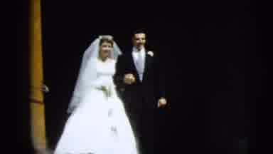 Camden New Jersey (1962): Newly Wed Couple Walk Down Stairs On A Bright Sunny Day