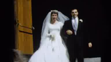 Camden New Jersey (1962): A Couple That's Just Married Walking Down The Stairs